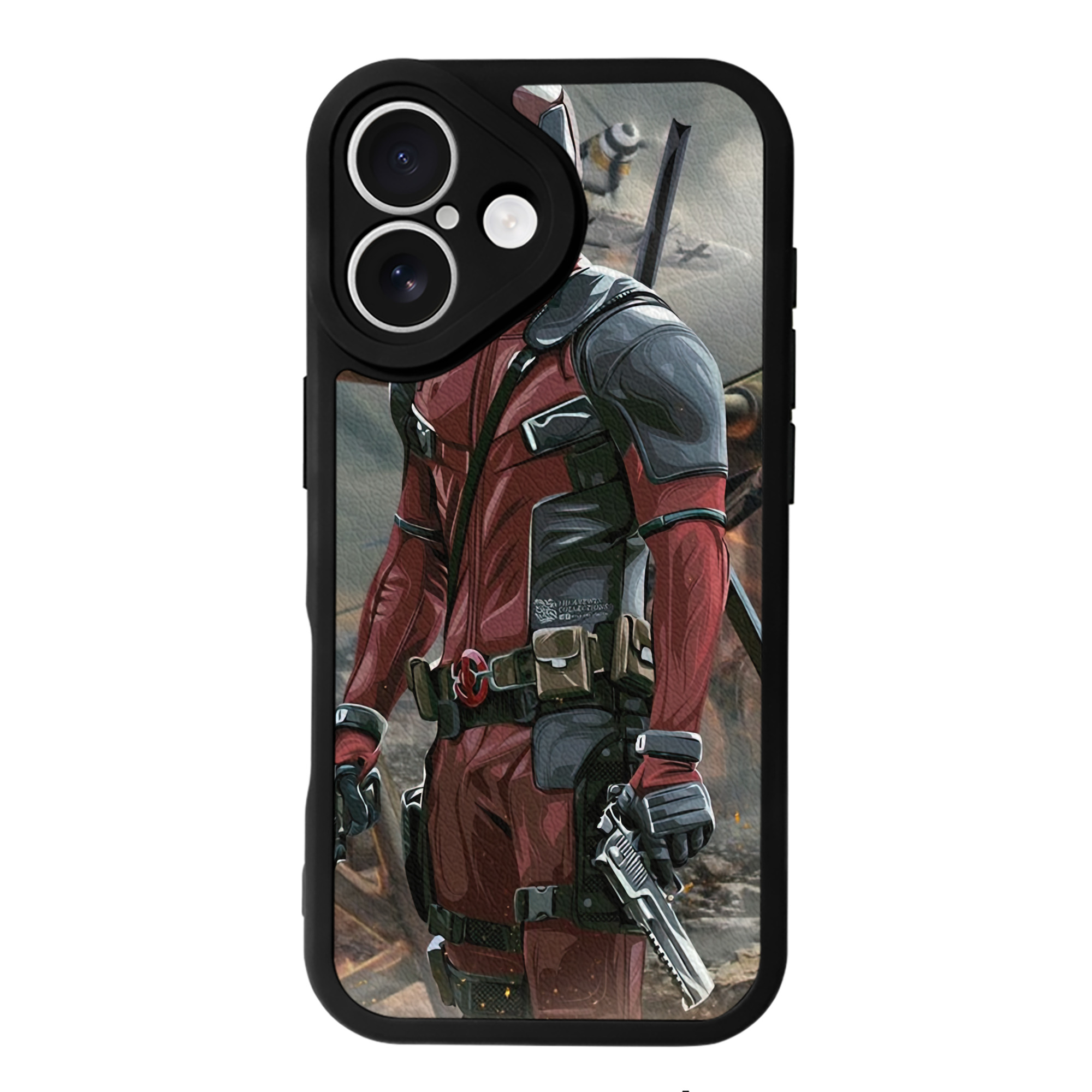 （画像用） Deadpool デッドプール 【iPhone 16シリーズ対応】シリコンスマホケース（レザー調） 材質：シリコン